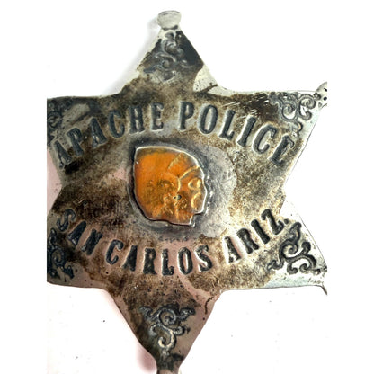Vintage Apache Police San Carlos Arizona Star Badge – Collectible