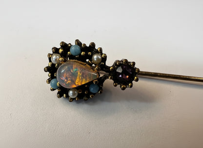 Vtg Opal Hat Pin CSBH