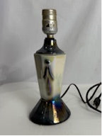 Vtg Iridescent Ceramic Lamp