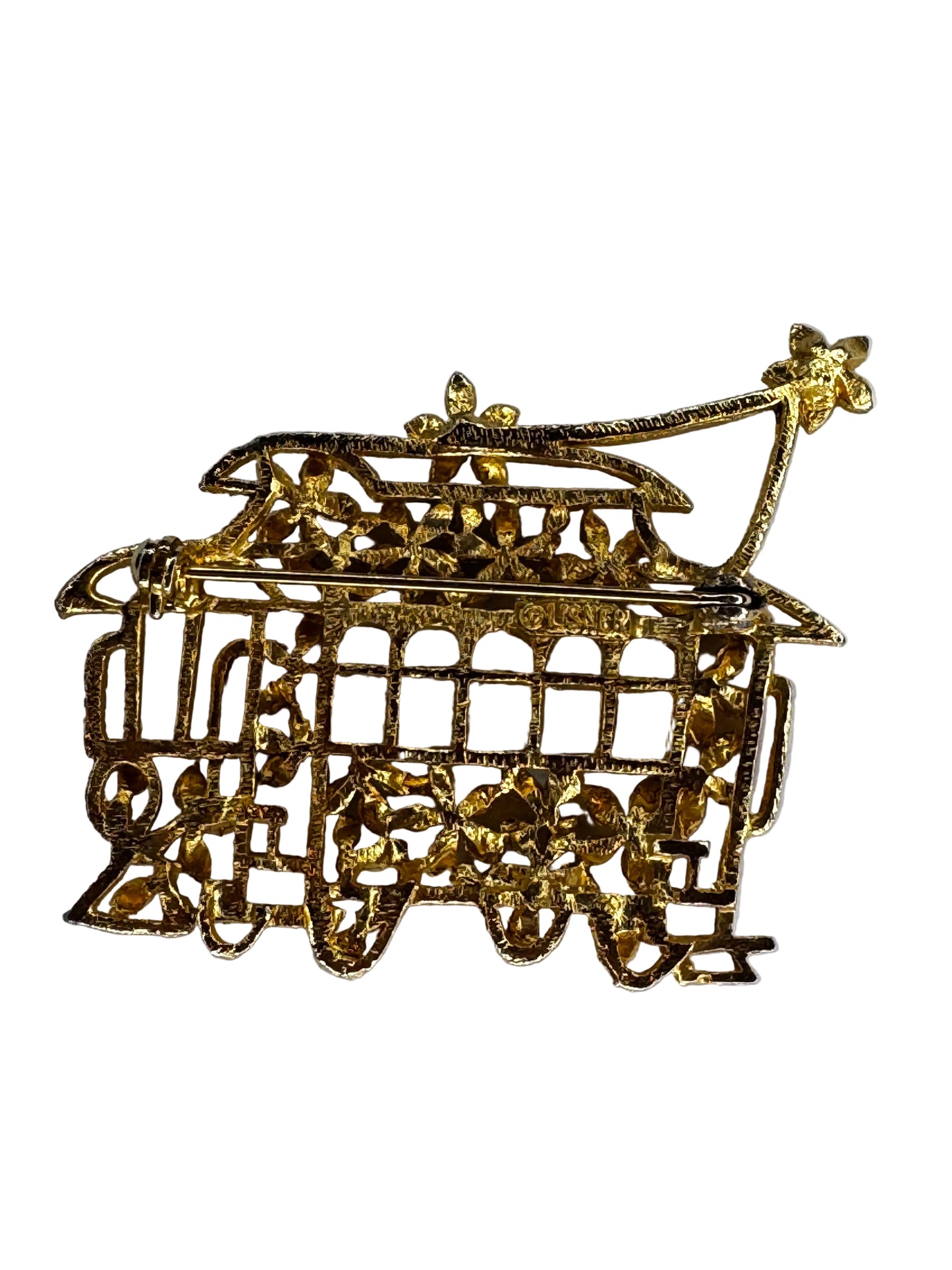 Vtg Lisner Streetcar Brooch CSBH