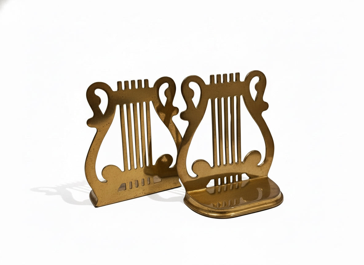 Vtg Brass Bookends
