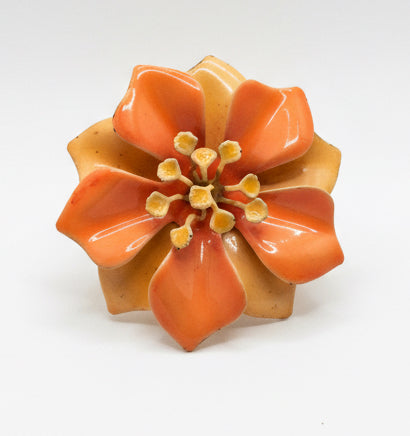 Enamel Flower Brooch