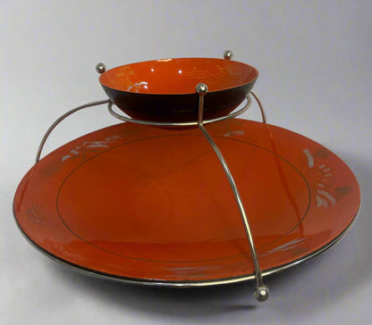 Vintage Orange Z-Tier Serving