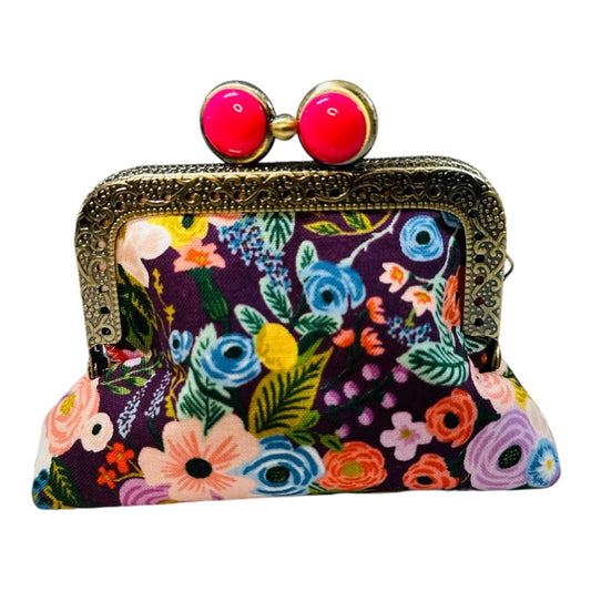 Kiki & Syds Mini Clutch Coin Purse - Petite Floral Plum