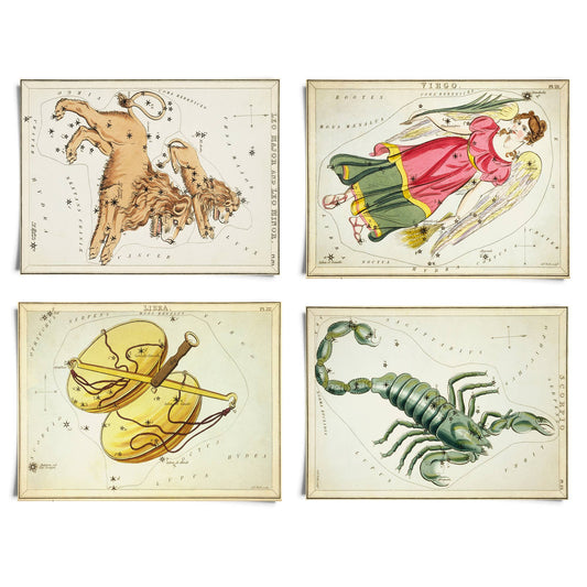 Vtg Zodiac Sign Astrology Print