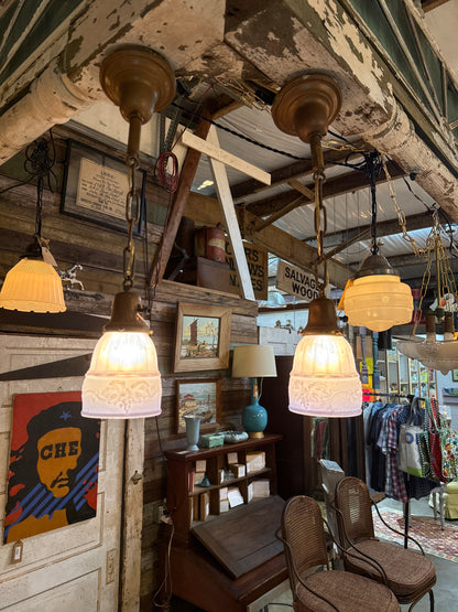 Floral Frosted Glass Pendant