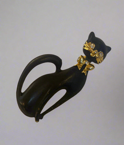 Vtg Black Cat Pin CSBH