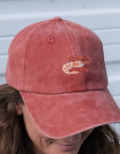 Embroidered Hat | Shrimp, Washed Brick Color