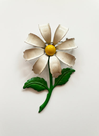 Enamel Flower Brooch