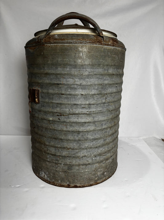 Vintage Covey 5 Gallon Galvanized Metal Water Cooler Jug - Heavy Duty Plastic Lined Dispenser Decor CSMB