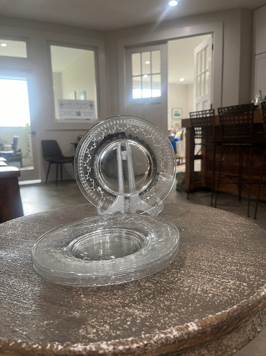 Needle Etched Depression Glass Salad Plates