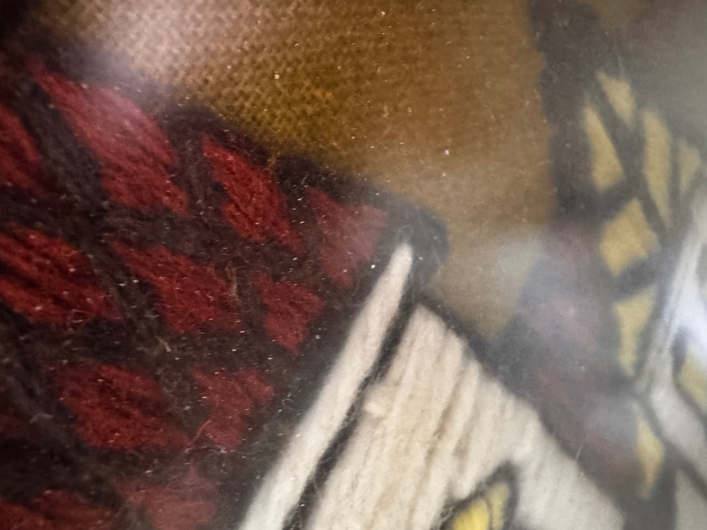 Vtg Framed Yarn Embroidery CSBH