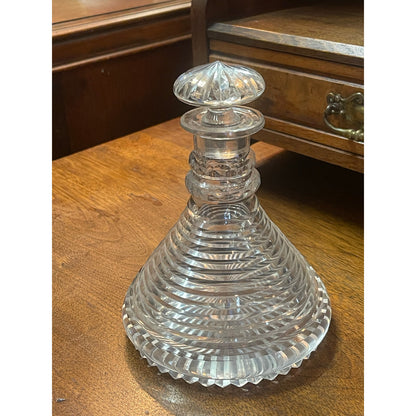 RARE 19th Century English cut crystal star pattern 7.5" liquor decanter