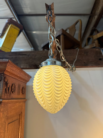 Art Deco Ribbed Pendant Light
