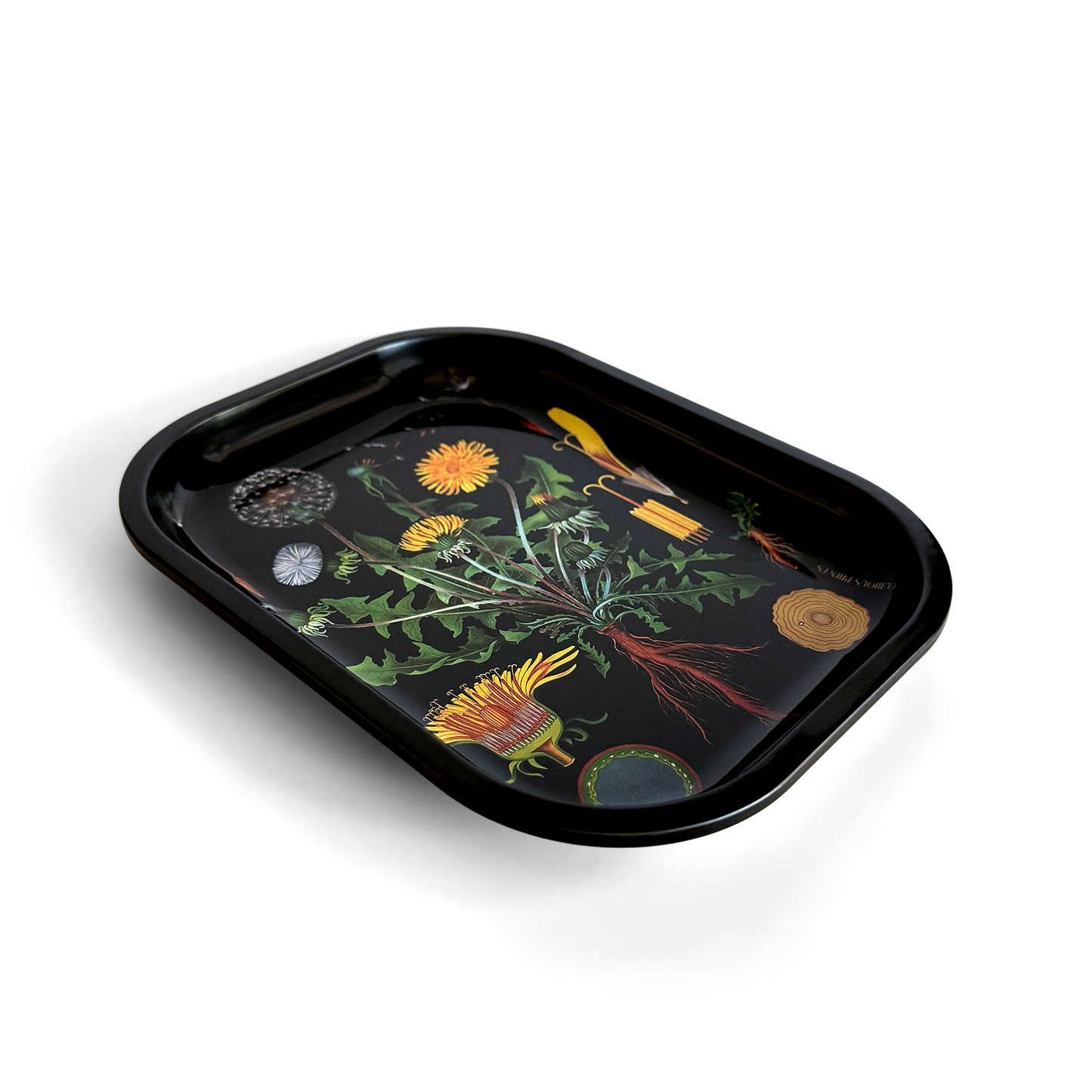 Small Metal Botanical Dandelion Trinket Tray