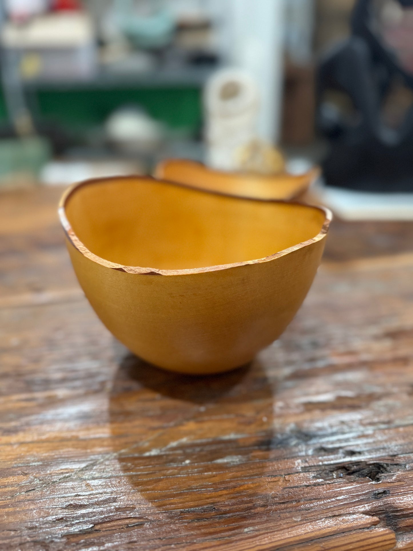 (2)Hand-Turned Birch Wood Bowls by Hawaiian Artist Buz Blum csbh