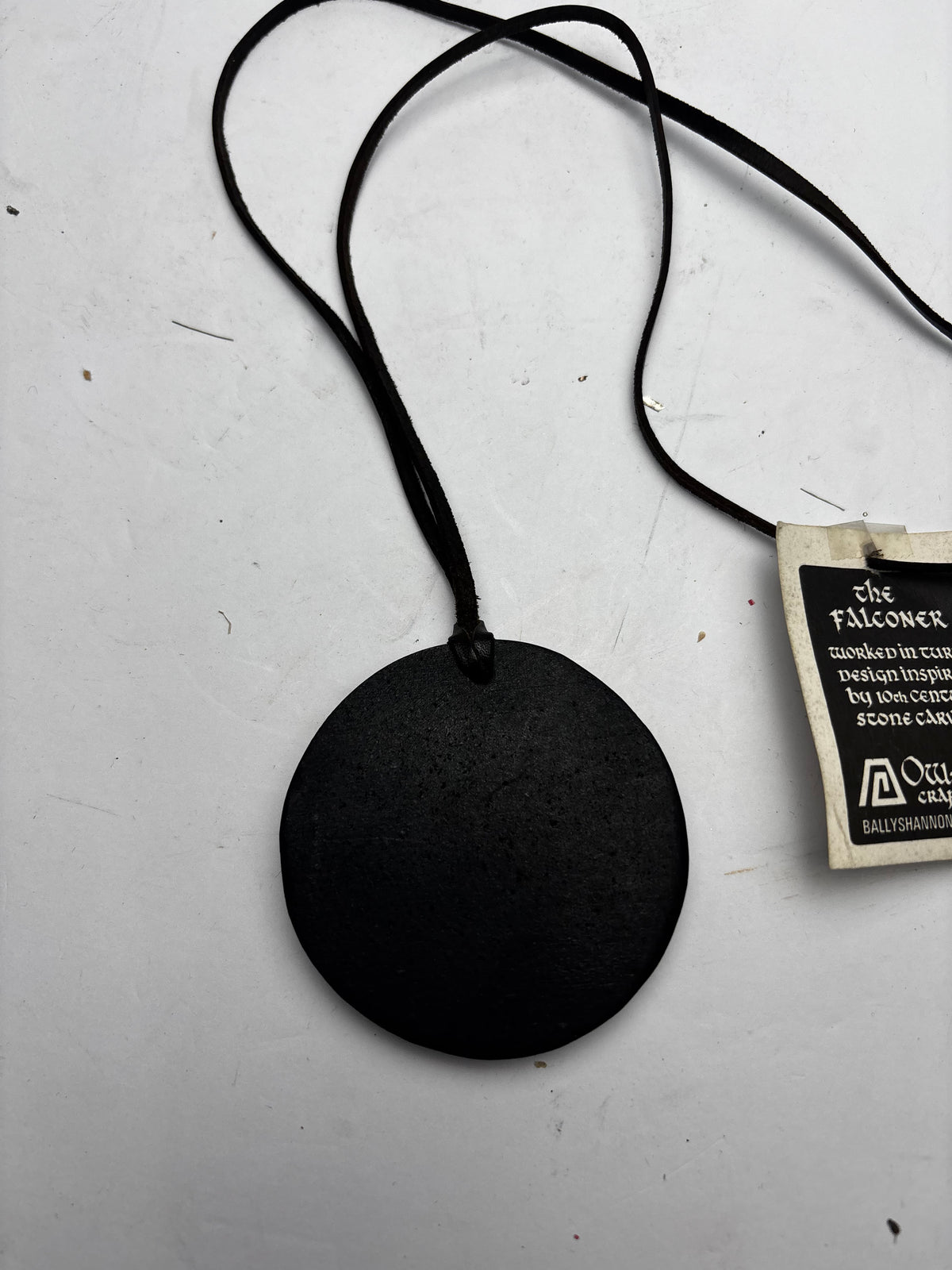 Vintage Irish Turf Medallion Pendant Necklace - "The Falconer" by Owen Crafts