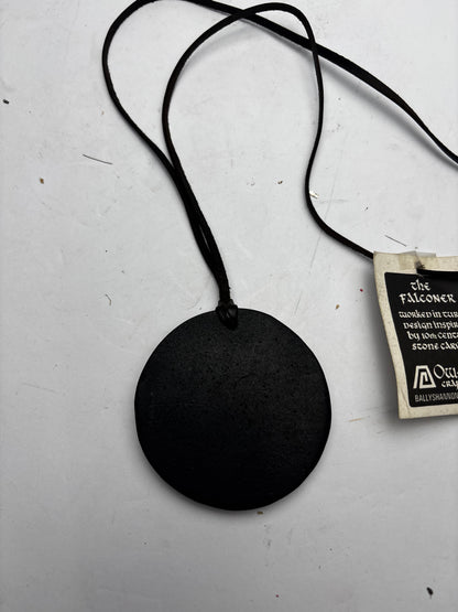 Vintage Irish Turf Medallion Pendant Necklace - "The Falconer" by Owen Crafts