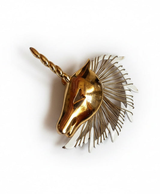 Vtg Hand-Wired Unicorn Brooch CSBH