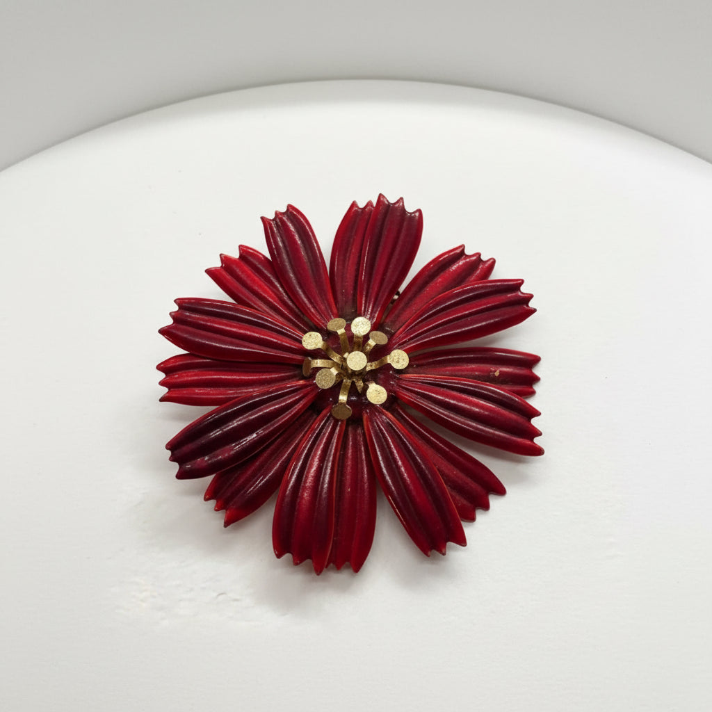Enamel Flower Brooch