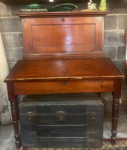 Antique Pine Desk w/ Fold Down Top