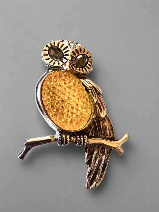 Vtg Owl Brooch CSBH