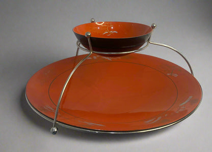 Vintage Orange Z-Tier Serving