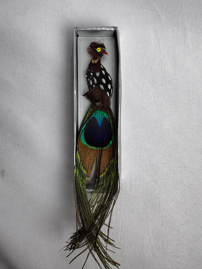 Vtg Peacock Pin CSBH