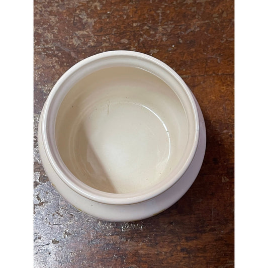 Vintage 1981 FTDA cottagecore ceramic hand painted floral planter pot vase