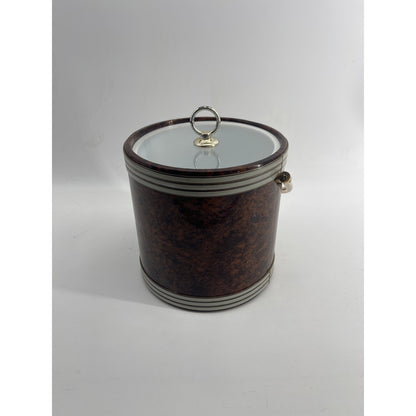 Vintage MCM Mid-Century Modern faux tortoiseshell barware ice bucket