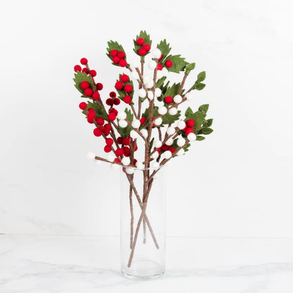 Green, Red & White Berry Stems 4 Assorted $6.50 ea $26 for 4