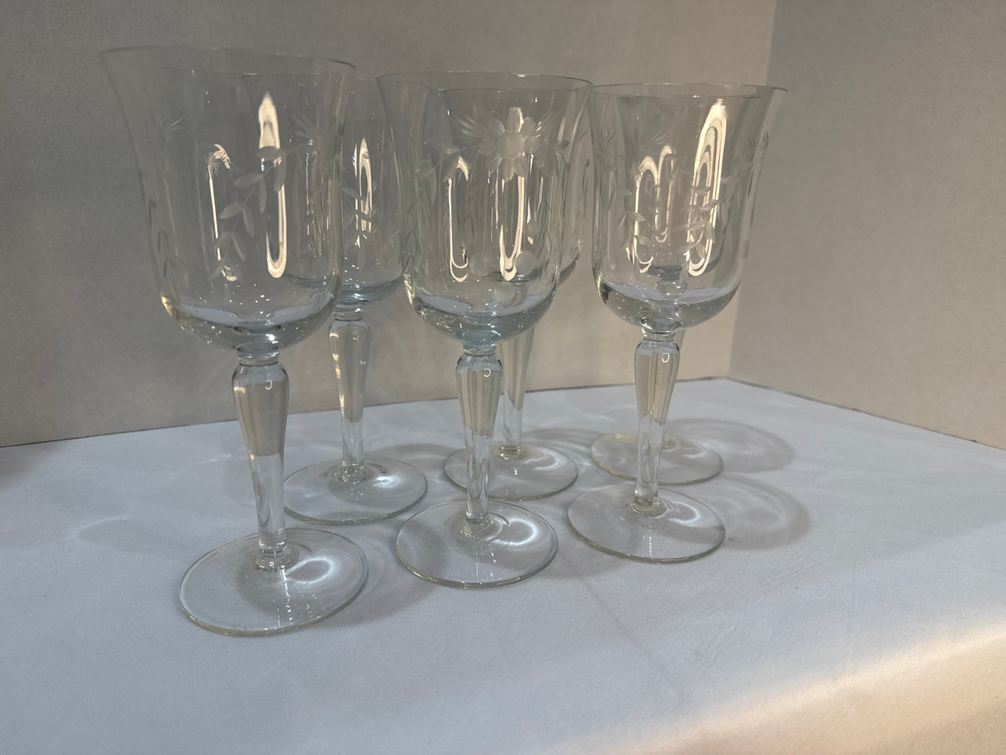 1950’s Etched Wine Glasses