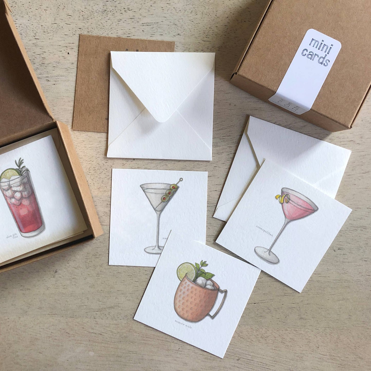 Mini Cards Set / Cocktails . 02 Gin & Vodka