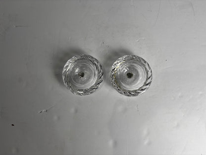 Royal Copenhagen Crystal Votive Candle Holders – Pair of Swirl Tealight Holders with Original Stickers CSMB