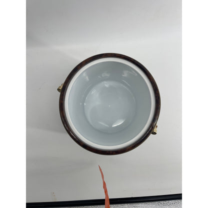 Vintage MCM Mid-Century Modern faux tortoiseshell barware ice bucket