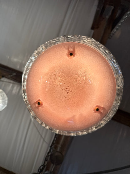 Pink Semi-flushed Beaded Chain Ceiling Light