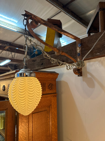 Art Deco Ribbed Pendant Light