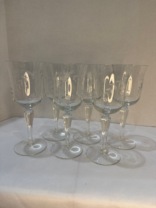 1950’s Etched Wine Glasses