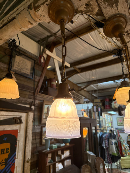 Floral Frosted Glass Pendant