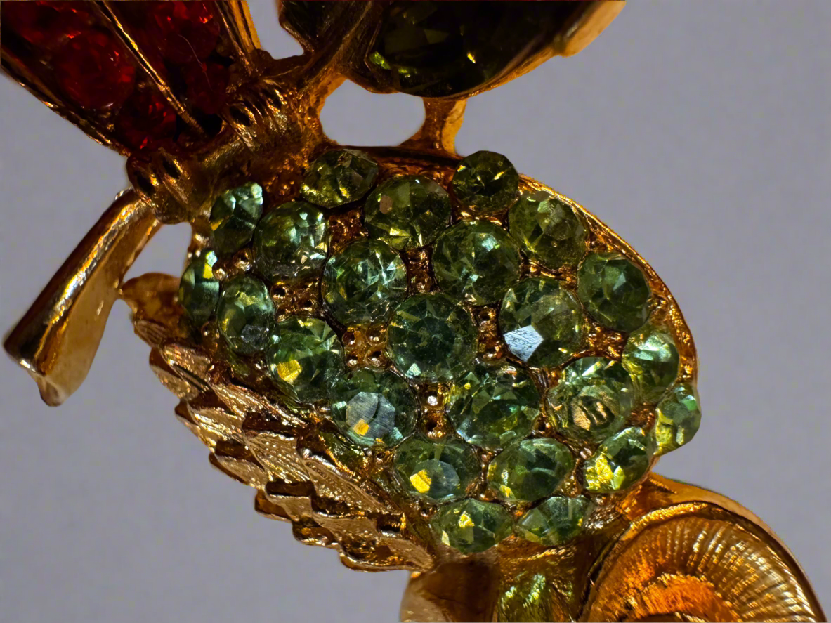Vtg Uranium Owl Brooch CSBH