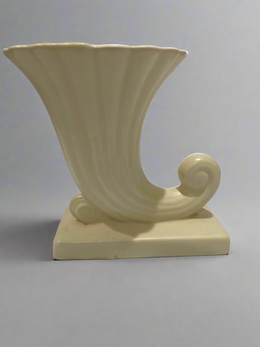 Vintage pottery cornucopia