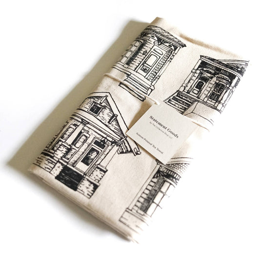 New Orleans Homes on Natural Cotton Towel
