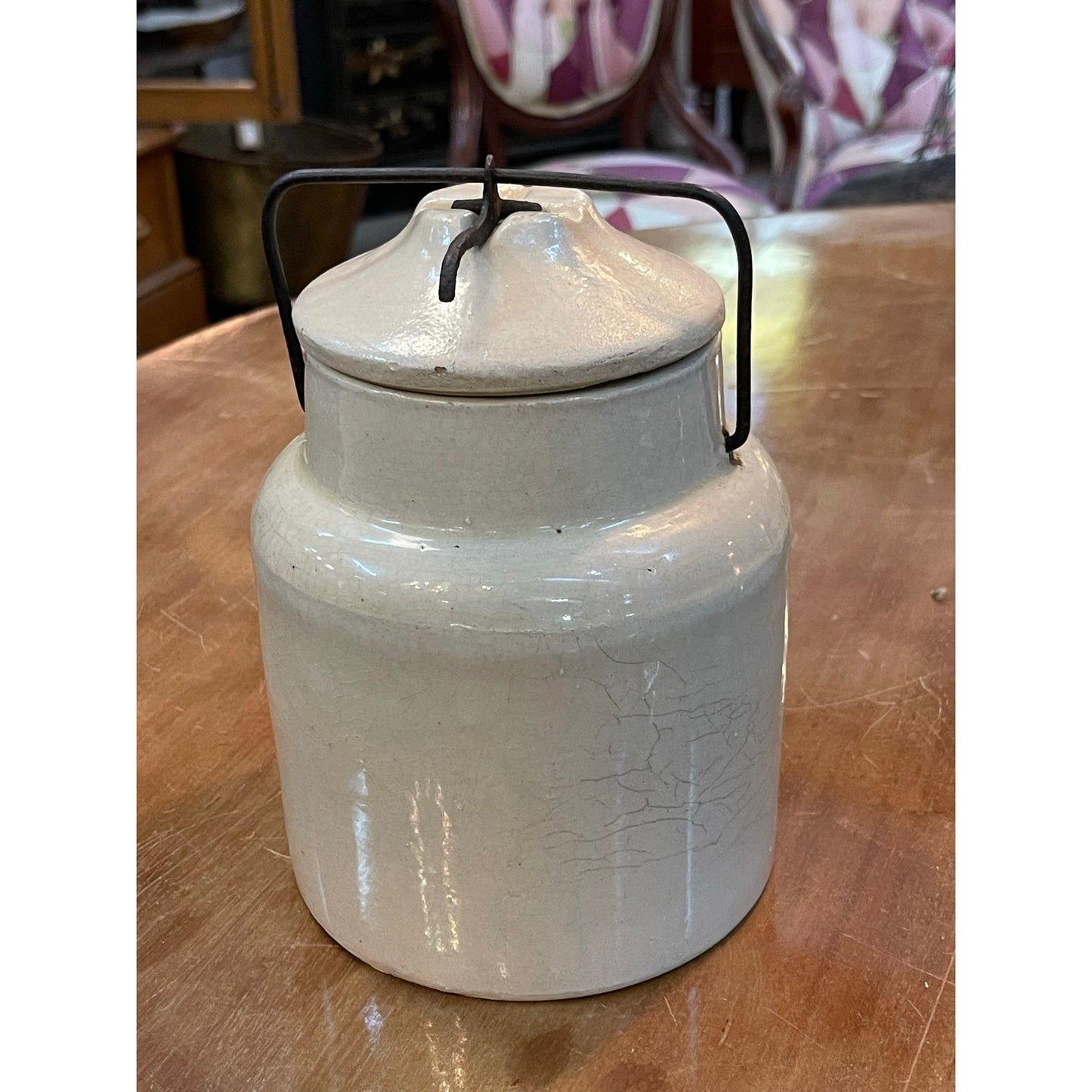 Vintage Weir Stoneware Lidded Jar