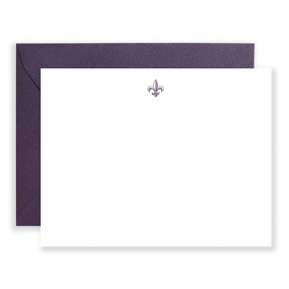 Fleur De Lis Stationery Set: Aubergine