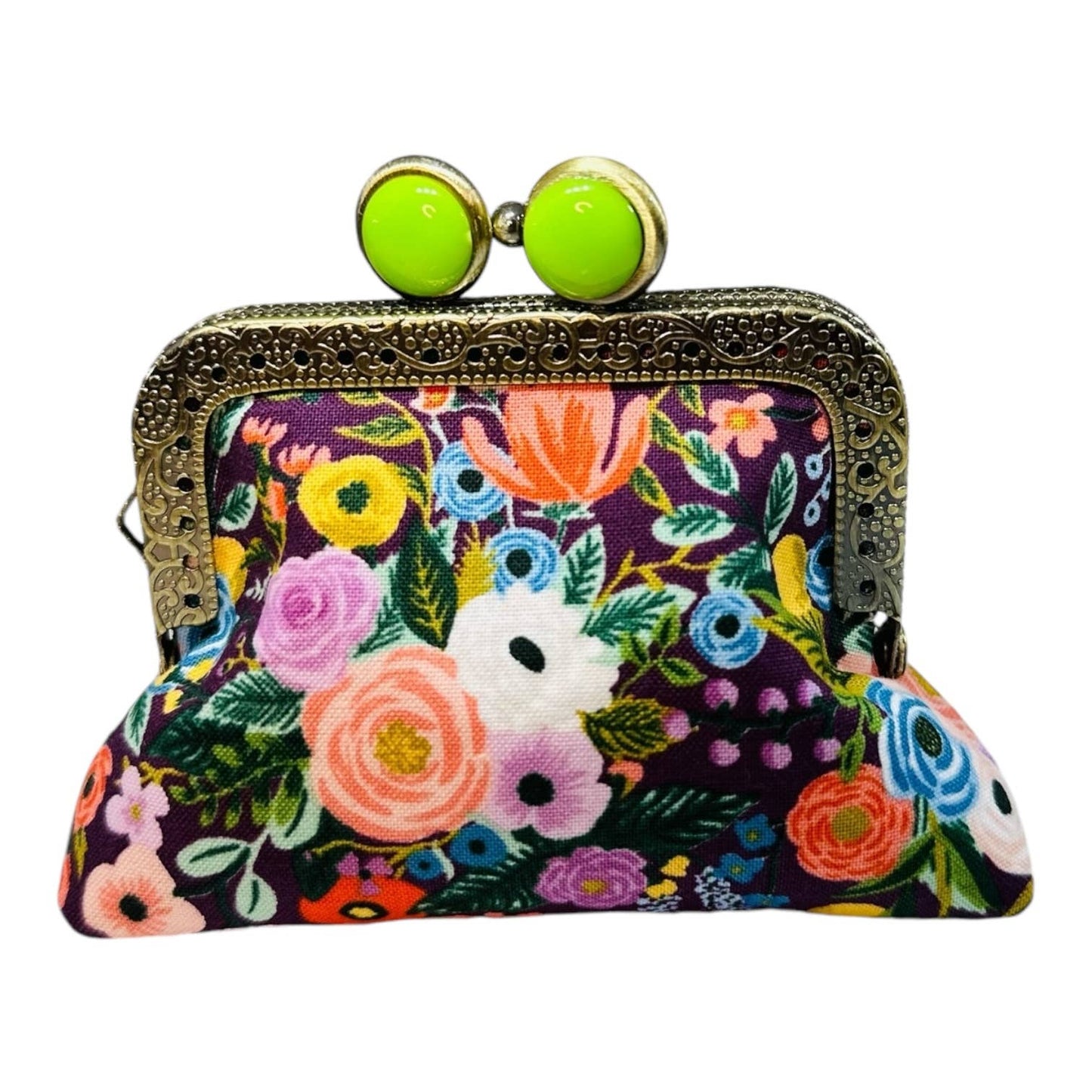 Kiki & Syds Mini Clutch Coin Purse - Petite Floral Plum