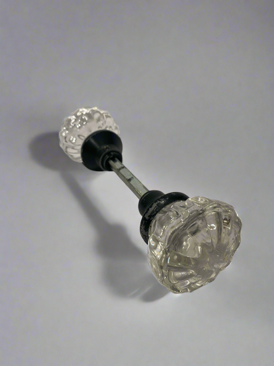 Vtg 12 Point Crystal Door Knob with black