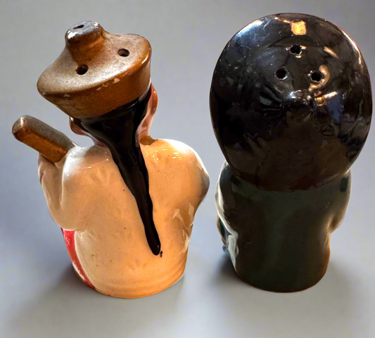 vtg Asian chalkware salt and pepper shakers.