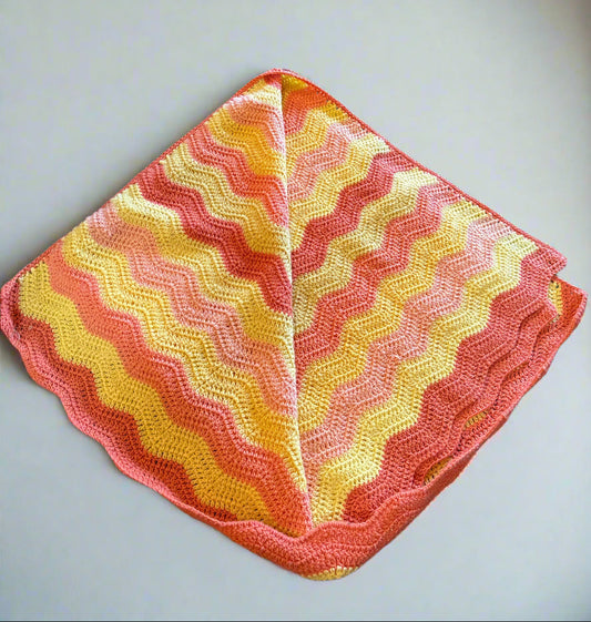 Boho Crochet Blanket “70’s Sunset”