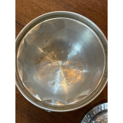 Vintage MCM Mid-Century Modern hammered aluminum lidded barware ice bucket