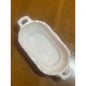Vintage white double handle glass trinket bowl